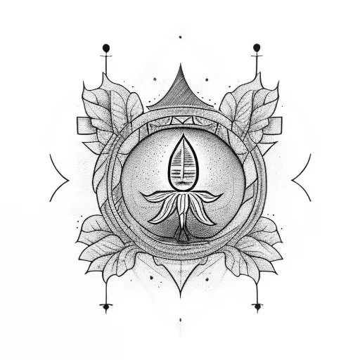 Flying Saucer beaming up a weed leaf  tattoo design idea