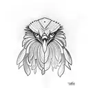 indian eagle fight one wolf tattoo design idea