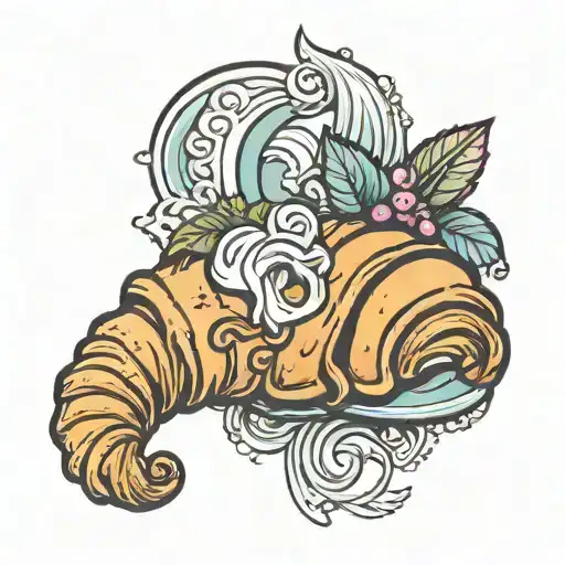 Neapolitan croissant tattoo design idea