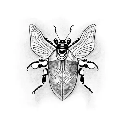 art deco beetle tattoo design idea