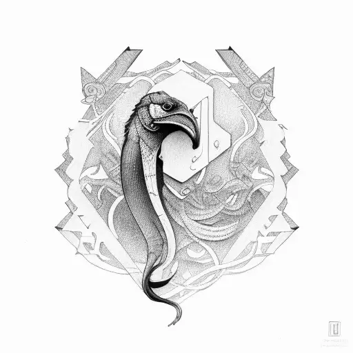 combination of letter R and N  tattoo design idea