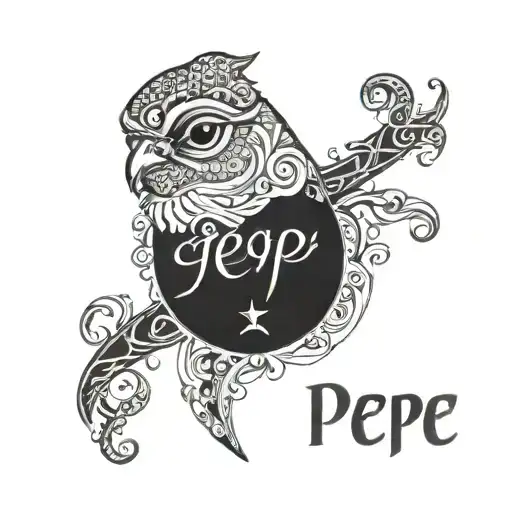 pepe name written tattoo design idea