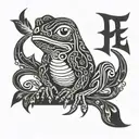 pepe name tattoo design idea