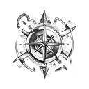 anchor lighthouse compass rope tattoo design idea