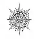 anchor lighthouse compass rope tattoo design idea