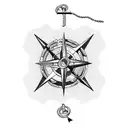 anchor lighthouse compass rope tattoo design idea
