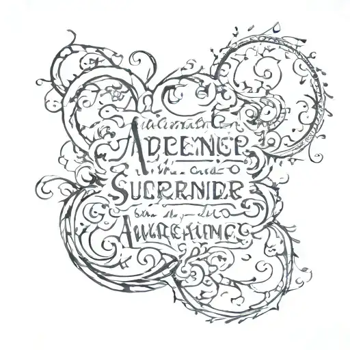 written words of acceptance surrender and awareness  tattoo design idea