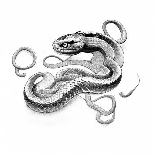 Snake with sword tattoo design idea