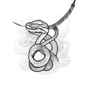 Snake with sword tattoo design idea