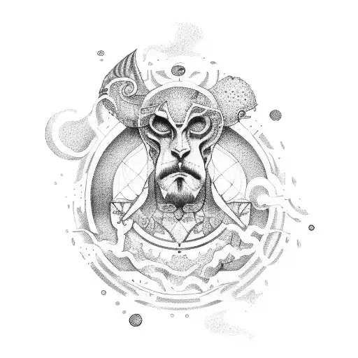 Aquarius leo tattoo design idea