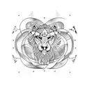 Aquarius leo tattoo design idea