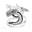 dragon snake  tattoo design idea