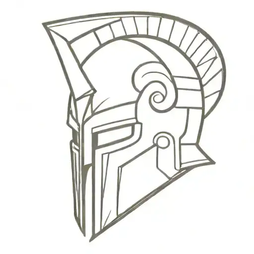 broken gladiator helmet tattoo design idea