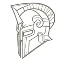 broken gladiator helmet tattoo design idea