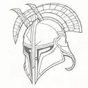 broken gladiator helmet tattoo design idea