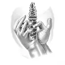 hand holding a medieval torch tattoo design idea