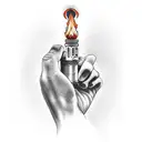 hand holding a torch tattoo design idea