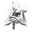 hand holding a torch tattoo design idea