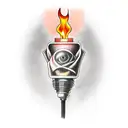 hand holding a torch tattoo design idea