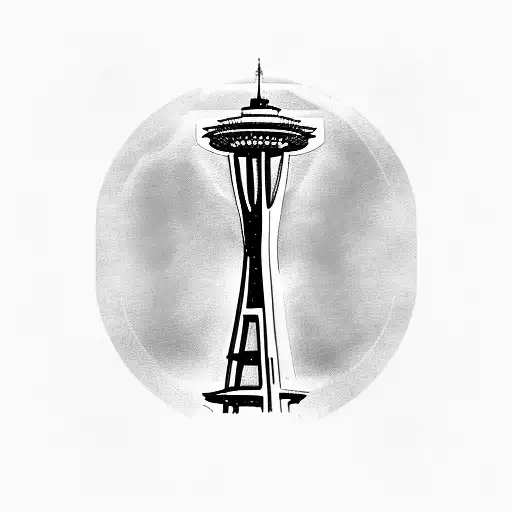 seattle space needle with vietnam country wrapped around it tattoo design idea