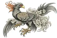 asian phoenix soaring tattoo design idea