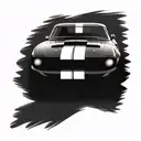 Combine elements of a 1969 mustang  car and a chequered racing flag and a mph gauge tattoo design idea