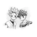 Gon and Killua from Hunter x Hunter fighting training tattoo design idea