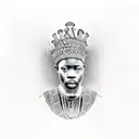 african king sitting down tattoo design idea
