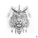 african king sitting down tattoo design idea