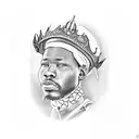 african king sitting down tattoo design idea