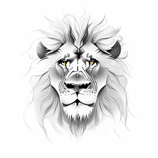 A lion's head made up of various film making tools tattoo design idea