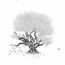 Cherri tree with ravens tattoo design idea