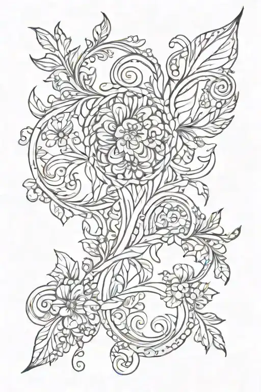 arts inspired in hand crafted  tattoo design idea