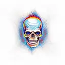 flaming skull tattoo design idea