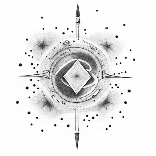 A shooting star formed by guitar strings tattoo design idea