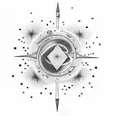 A shooting star formed by guitar strings tattoo design idea