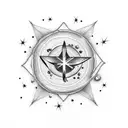 A shooting star formed by guitar strings tattoo design idea