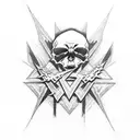 Metallica logo with a guitar tattoo design idea