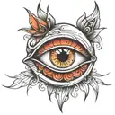 calm but angry eyes tattoo design idea