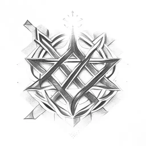 Combined arms form a Star of David tattoo design idea