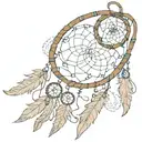A dream catcher incorporating the names Jessica, Jamie, James, Angela, Isabella, and Jaxson tattoo design idea