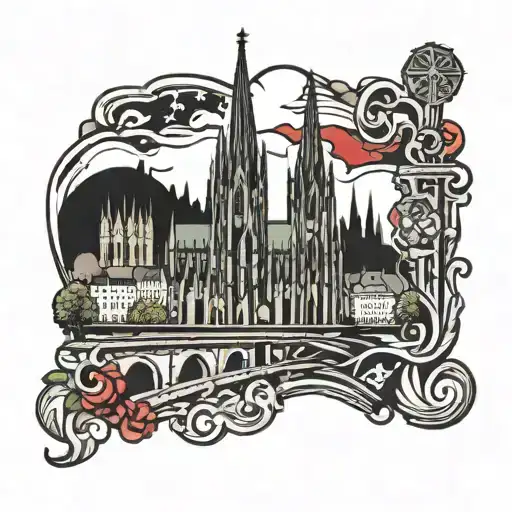city ​​of cologne symbol tattoo design idea