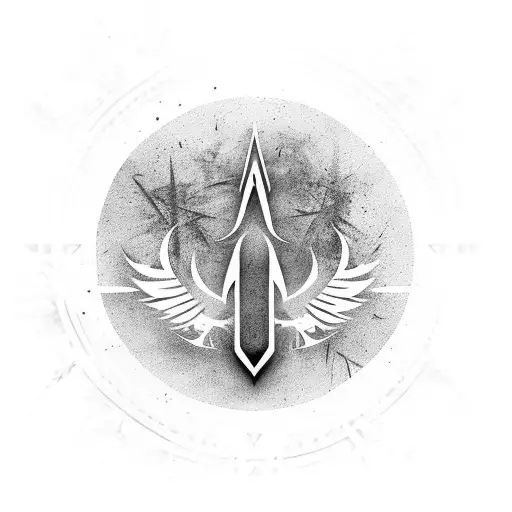 Assassin's Creed symbol with a phoenix symbol tattoo design idea