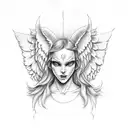 angel and devil tattoo design idea