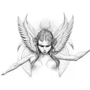 angel and devil tattoo design idea