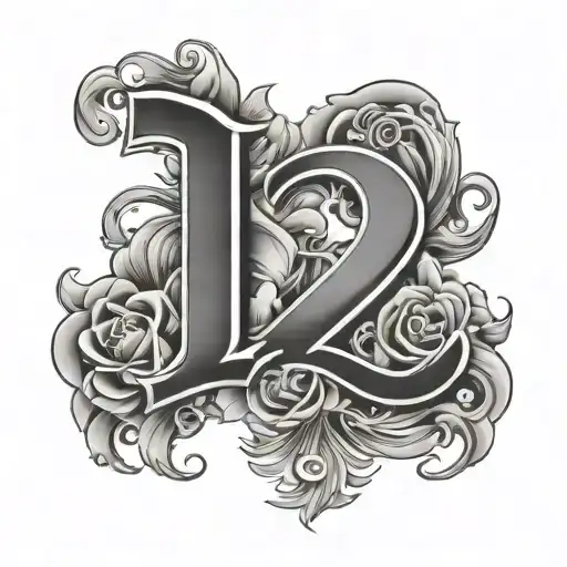 LETRA S CON UN NUMERO 2     S2 EN ESTILO TRADICIONAL CON SOMBRAS  tattoo design idea