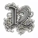 LETRA S CON UN NUMERO 2     S2 EN ESTILO TRADICIONAL CON SOMBRAS  tattoo design idea