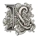 LETRA S CON UN NUMERO 2     S2 EN ESTILO TRADICIONAL CON SOMBRAS  tattoo design idea