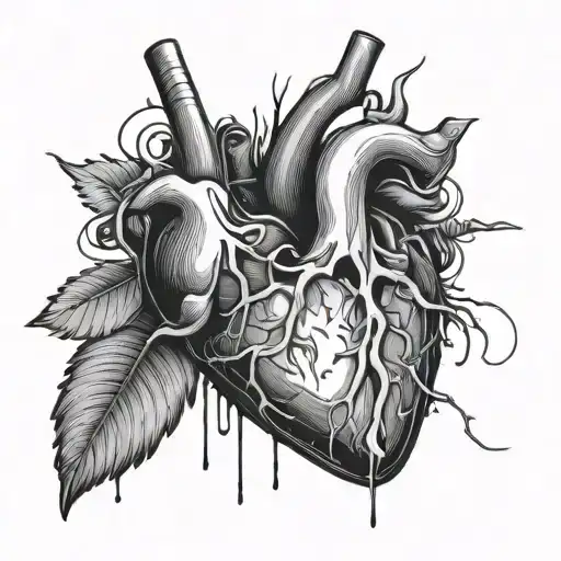 heart beat line tattoo design idea