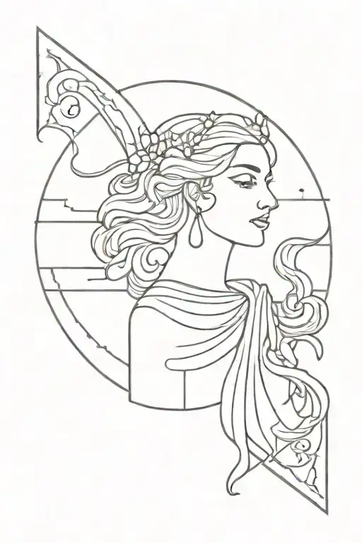 Nyx Greek goddess tattoo design idea